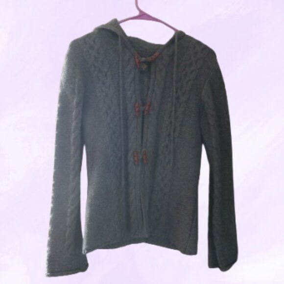 Banana Republic Sweaters - Banana Republic knit wool hoodie sweater in gray grey size XS extra small.